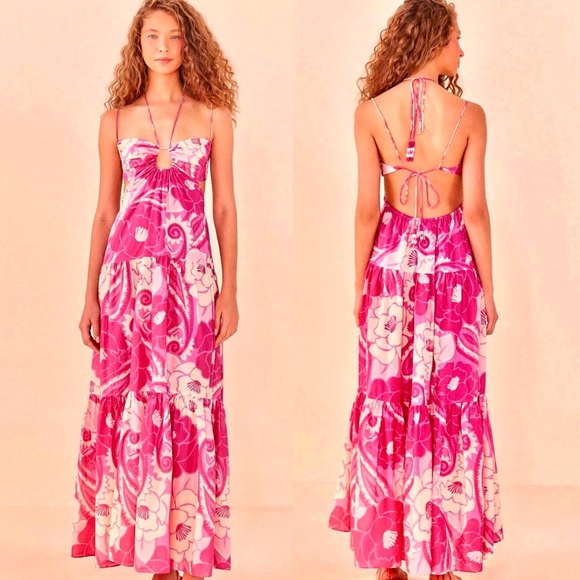 πΊπHPππΊ NWT Farm Rio Tropical Groove Maxi Dress - Picture 5 of 16